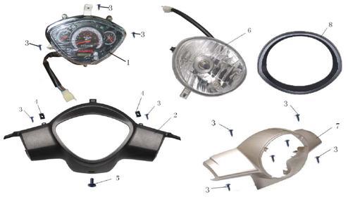F03 Speedometer Headlight