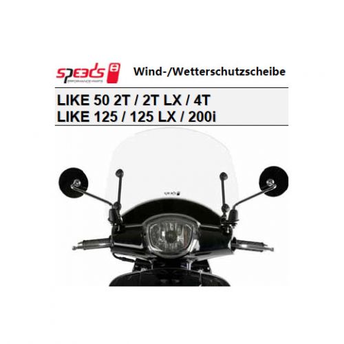 Wind-/Wetterschutzscheibe-LIKE 50 2T / 2T LX / 4T-LIKE 125 / 125