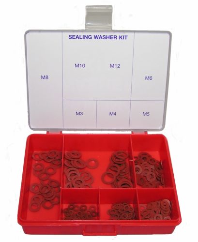 FIBRE WASHER KIT, IMPERIAL, Approx 160 pieces