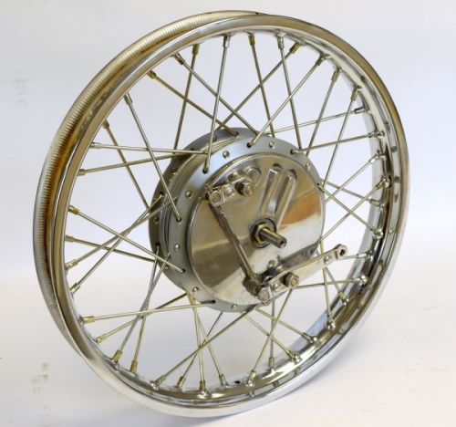 FRONT WHEEL WITH T/L BRAKE- WM2 x 19- Condition 6/10. These are