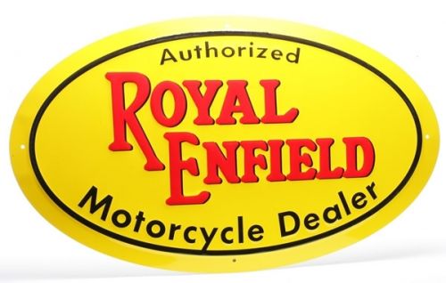WORKSHOP SIGN, YELLOW, ROYAL ENFIELD, 31Inch wide x 18Inch high